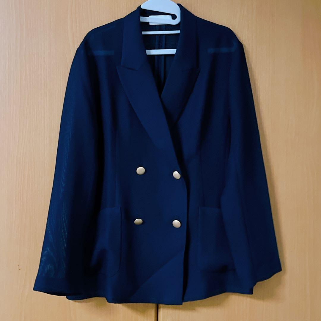 【美品】メッシュメタルボタンライトジャケット ネイビー ラブティックボンボン
