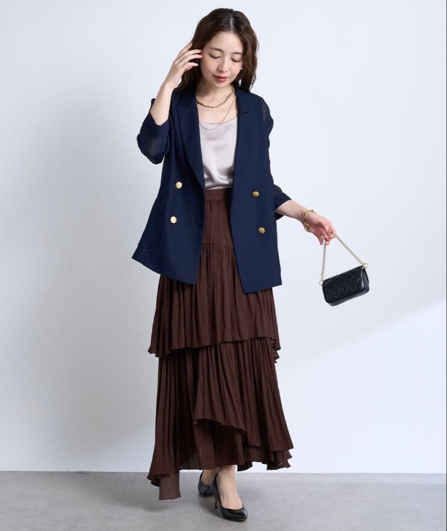 【美品】メッシュメタルボタンライトジャケット ネイビー ラブティックボンボン
