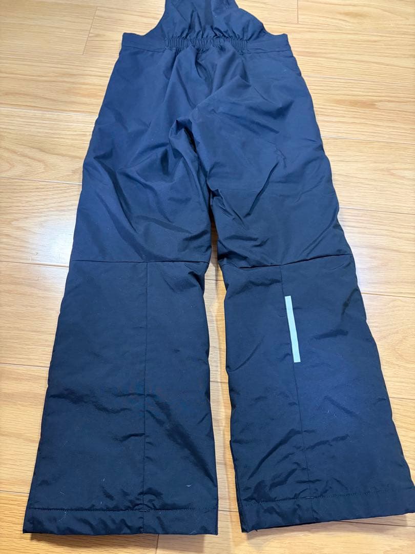 DESCENTE 子供用スキーウェア 赤黒 サロペット付き