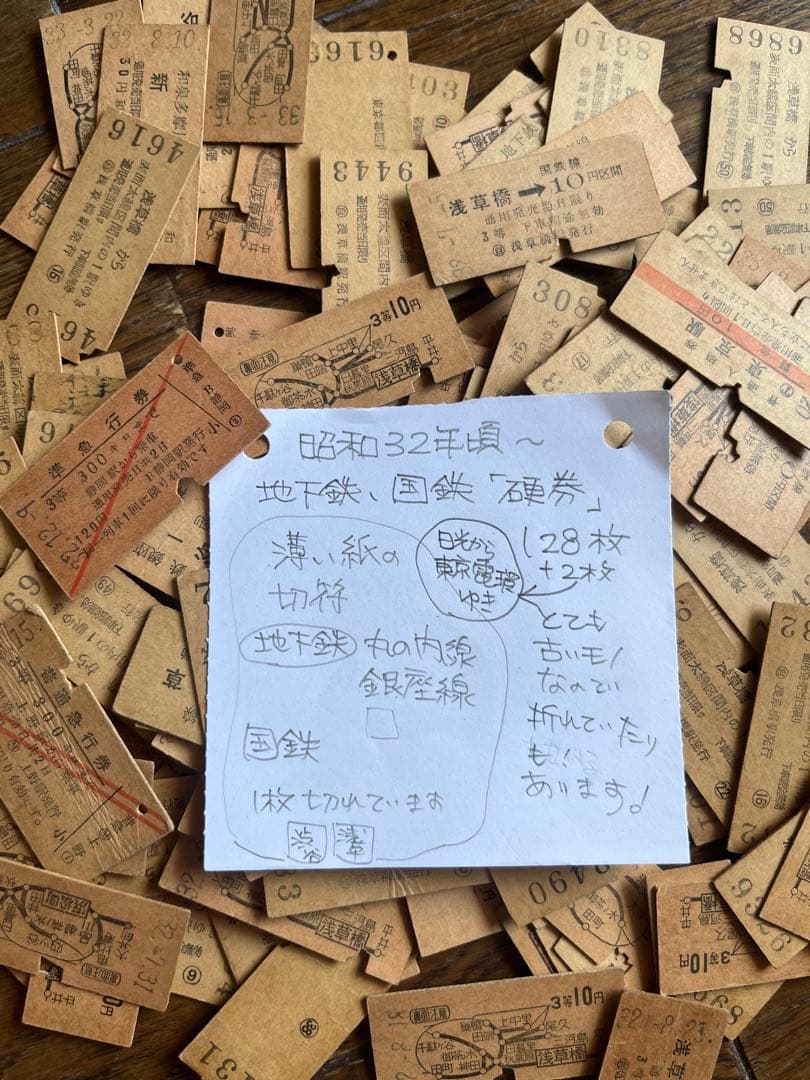 USED★昭和32年頃・国鉄、地下鉄【硬券】129枚セット