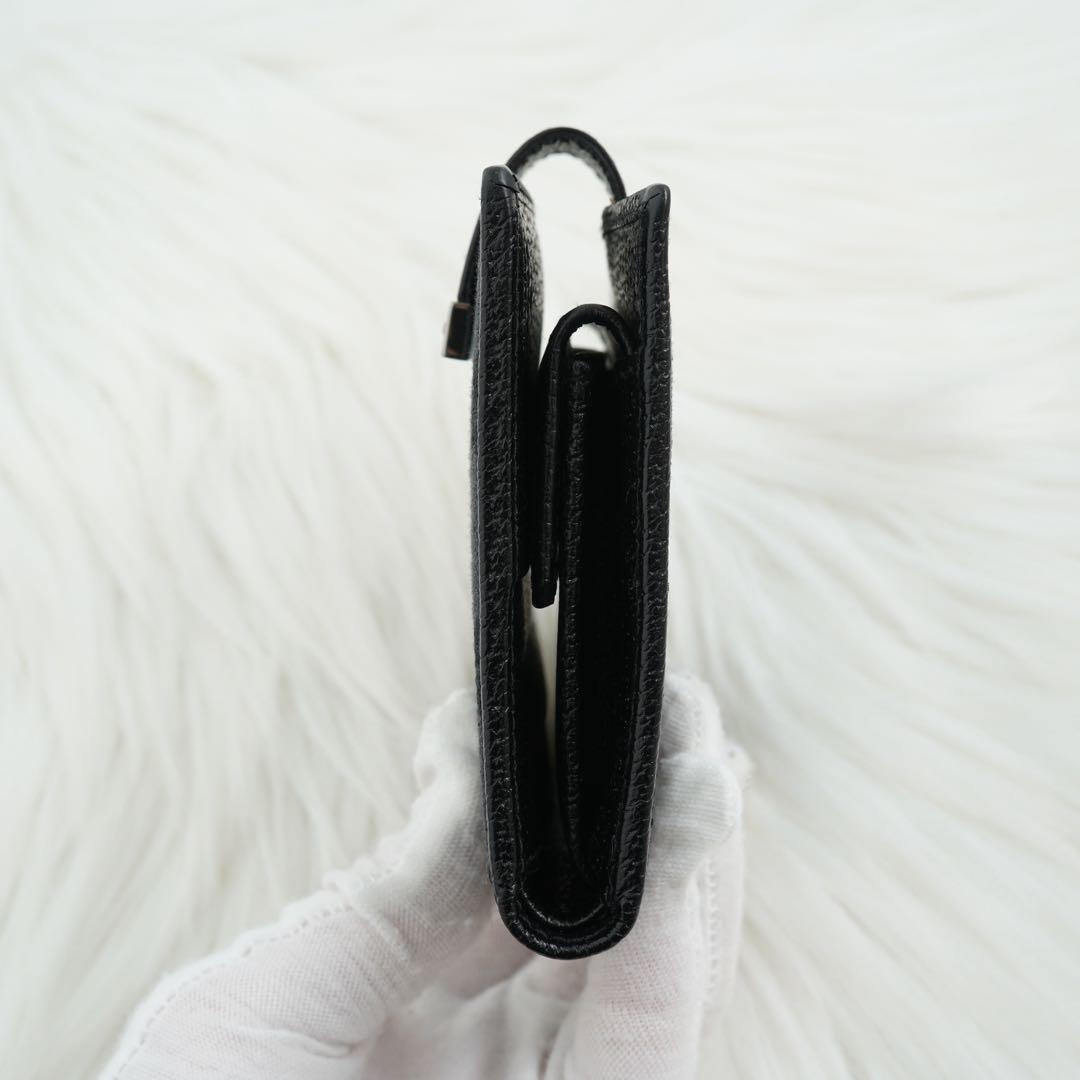 未使用品　箱付き　GUCCI グッチ　二つ折り財布　レザー×キャンバス　ブラック