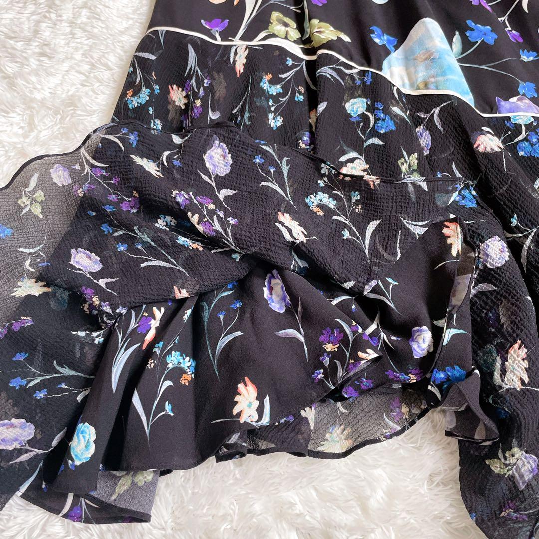 3.1 Phillip Lim ブラックフラワープリントワンピース M シルク