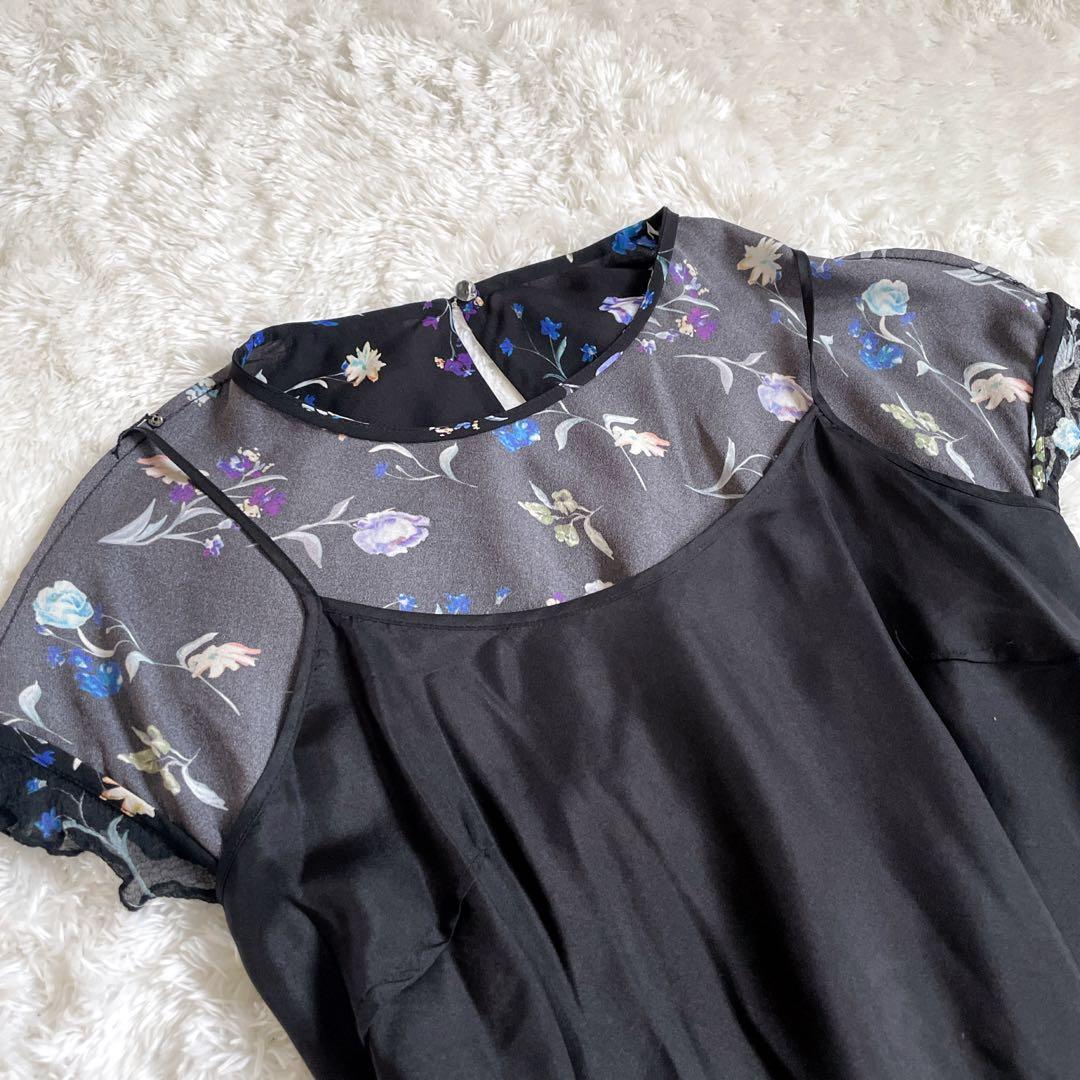 3.1 Phillip Lim ブラックフラワープリントワンピース M シルク