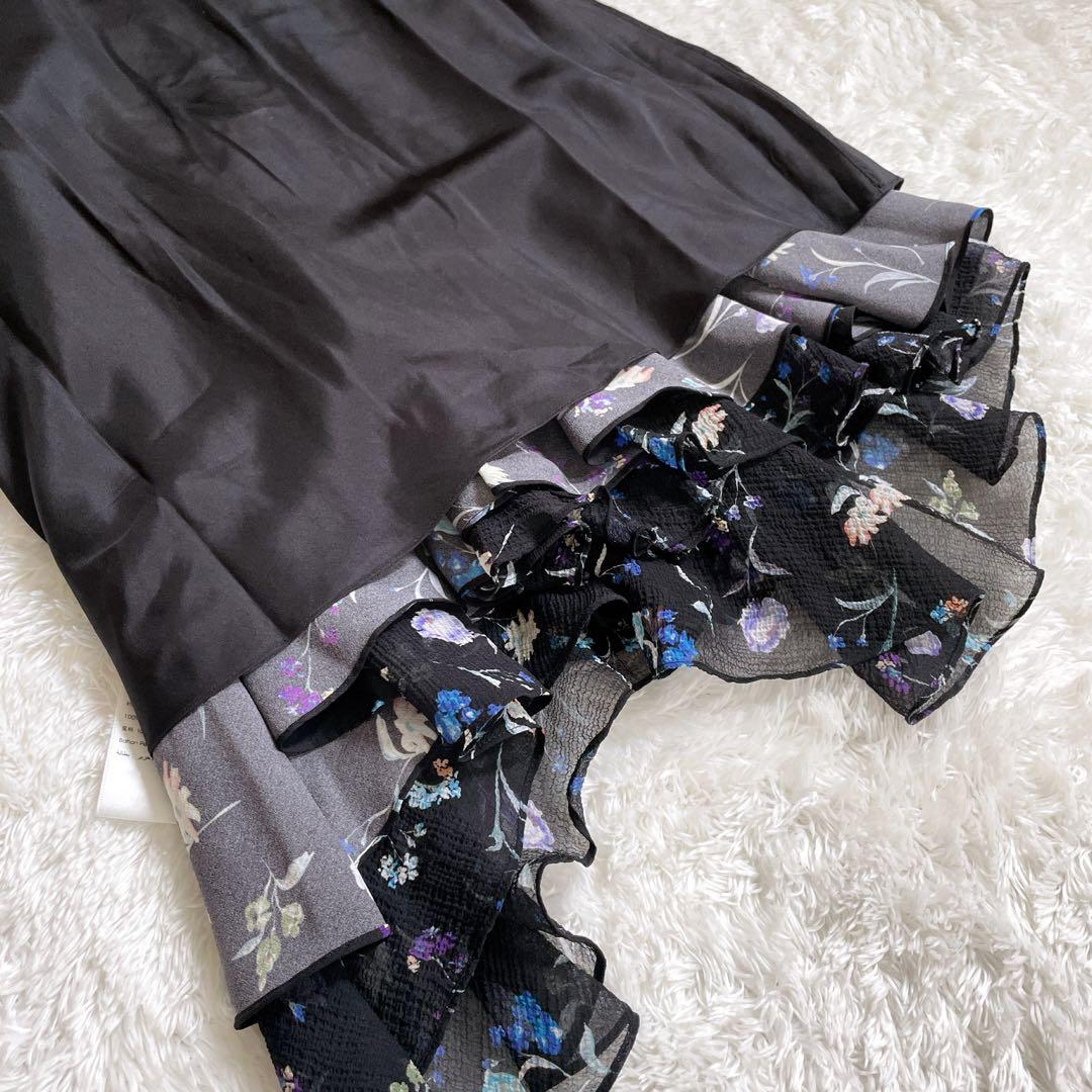 3.1 Phillip Lim ブラックフラワープリントワンピース M シルク