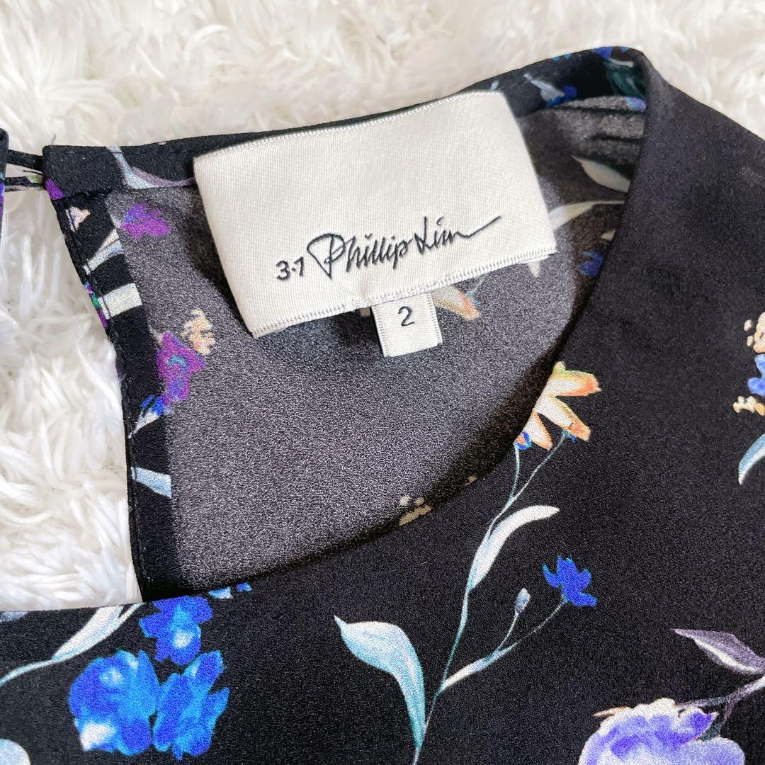 3.1 Phillip Lim ブラックフラワープリントワンピース M シルク