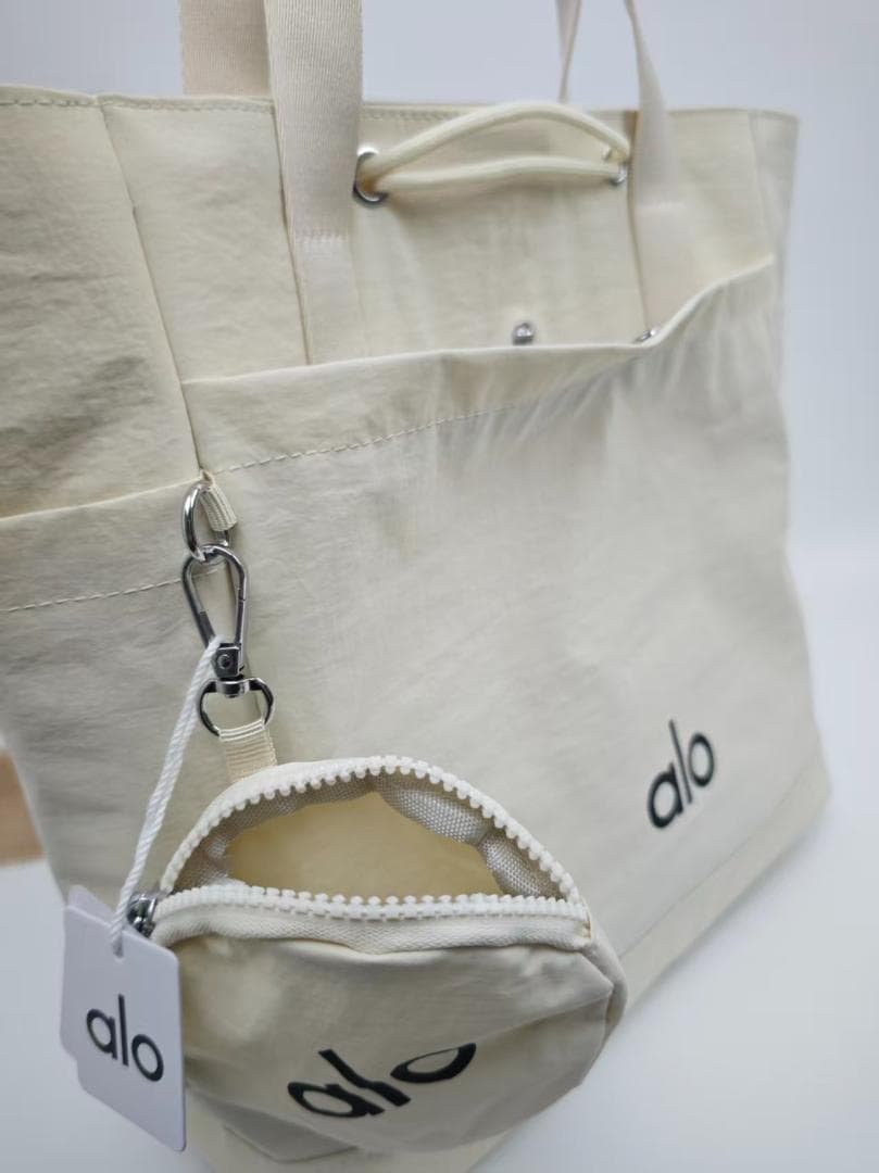 【美品】alo トートバッグ 黒 / 白 2 点セット ポーチ付き