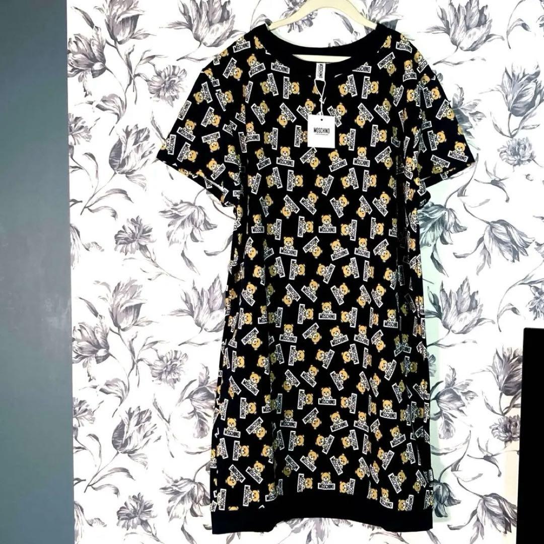 【新品 未使用】Moschino コットン クマ柄 ワンピース トレーナー S