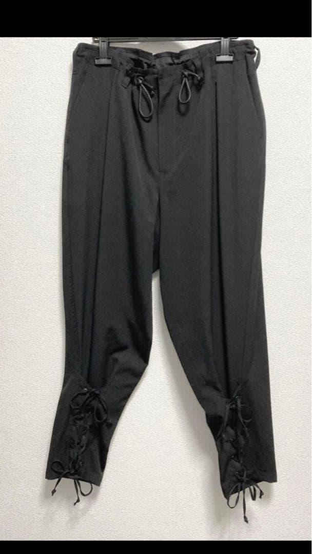 yohji yamamoto■ヨウジヤマモト レースアップパンツ 2way 黒