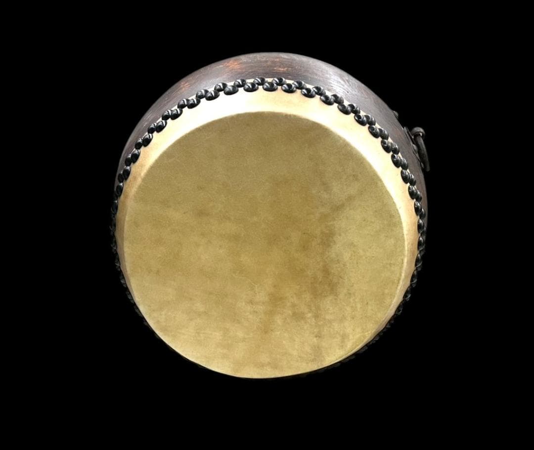 長胴太鼓 和太鼓 皮破れなし くりぬき胴 打面-約35㎝ 胴高-約45㎝ 宮太鼓