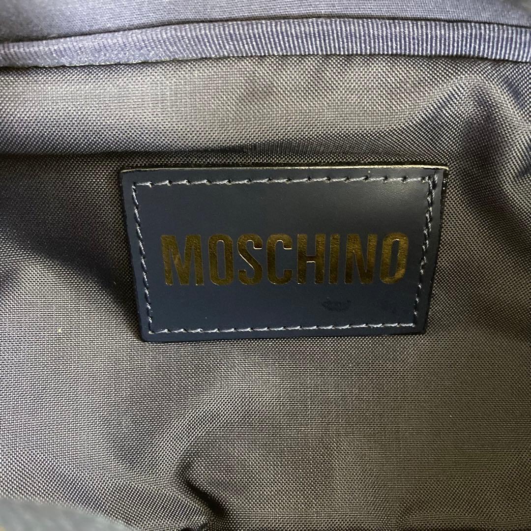 MOSCHINO モスキーノ ウエストバッグ ボディバッグ ロゴ ネイビー 金具
