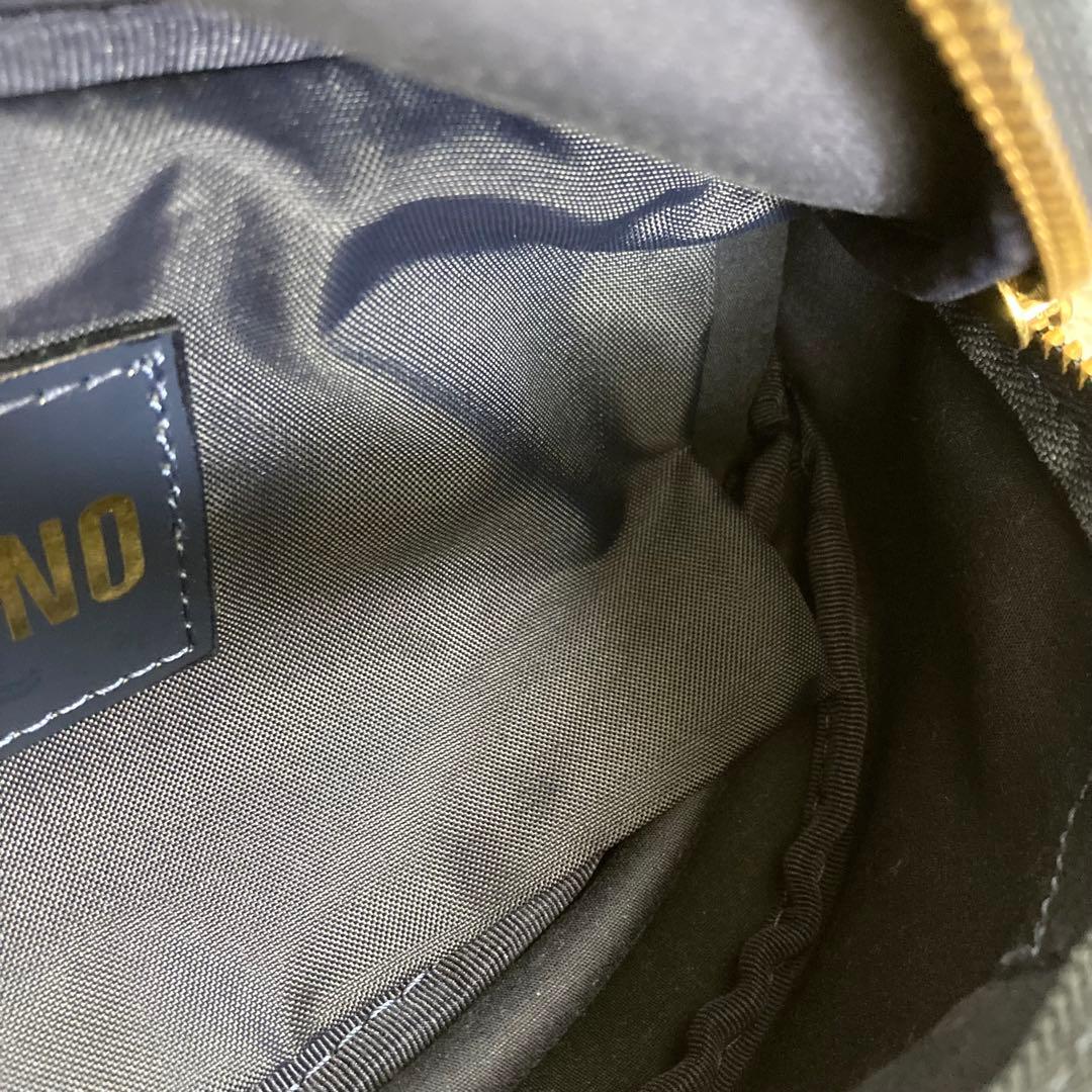 MOSCHINO モスキーノ ウエストバッグ ボディバッグ ロゴ ネイビー 金具
