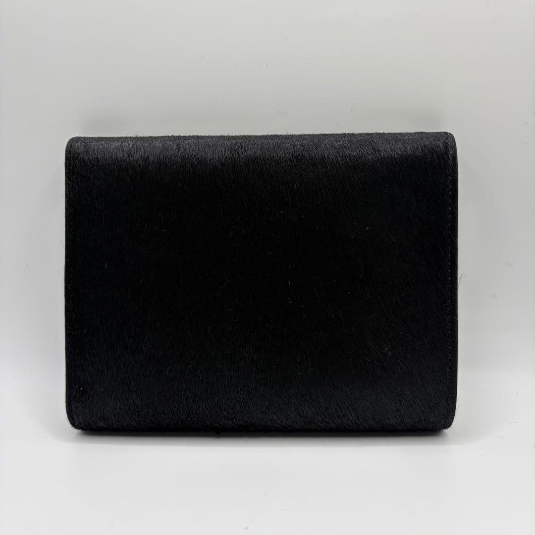 美品✨ カルティエ 三つ折り財布 パンテール ハラコ ブラック 黒 ゴールド金具