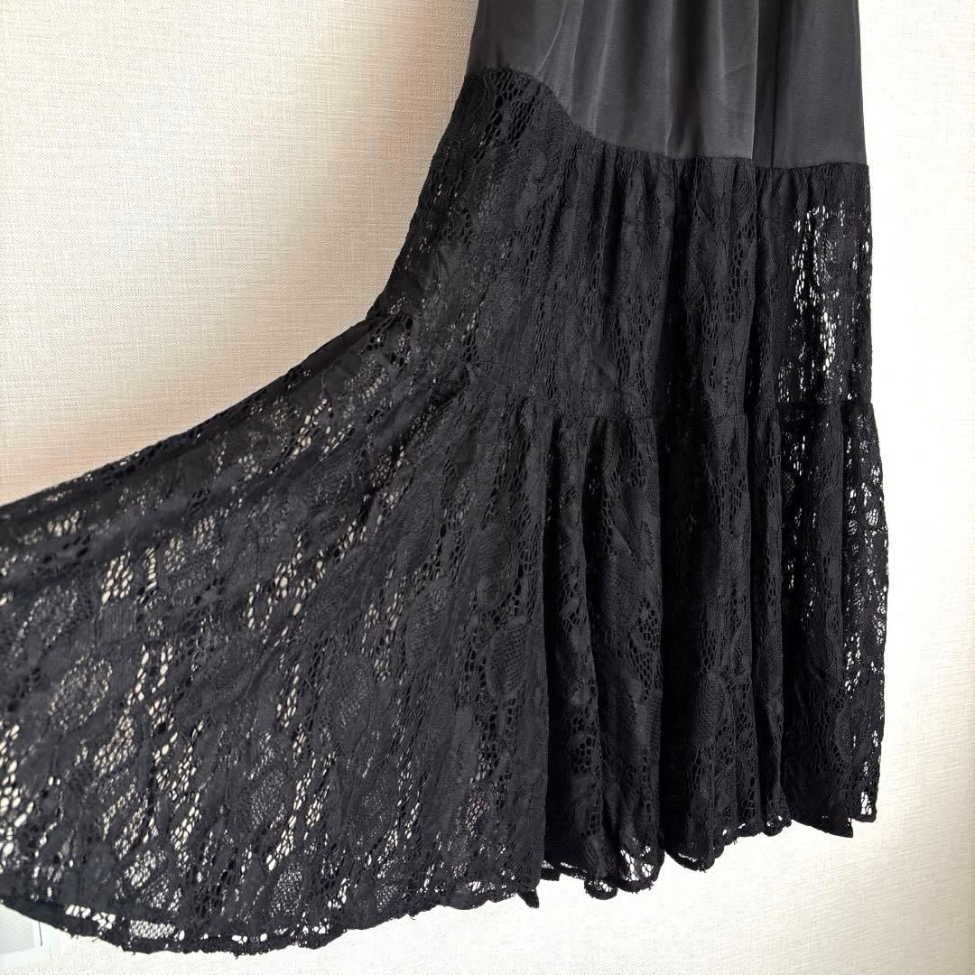 ナイス クラップ Mavie..7 レース 切替 ロング スカート　S