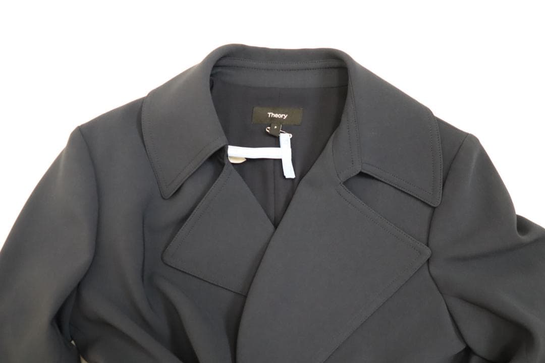 Theory 24AW Admiral Crepe トレンチコート ネイビー　P