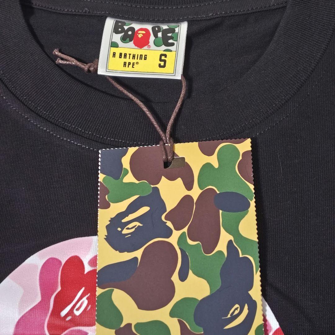 BAPE BY BATHING APE ピンクカモ ビッグロゴTシャツ ブラック