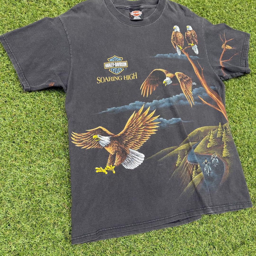 トップス 1170 Harley SOARING HIGH Eagle Tee Black