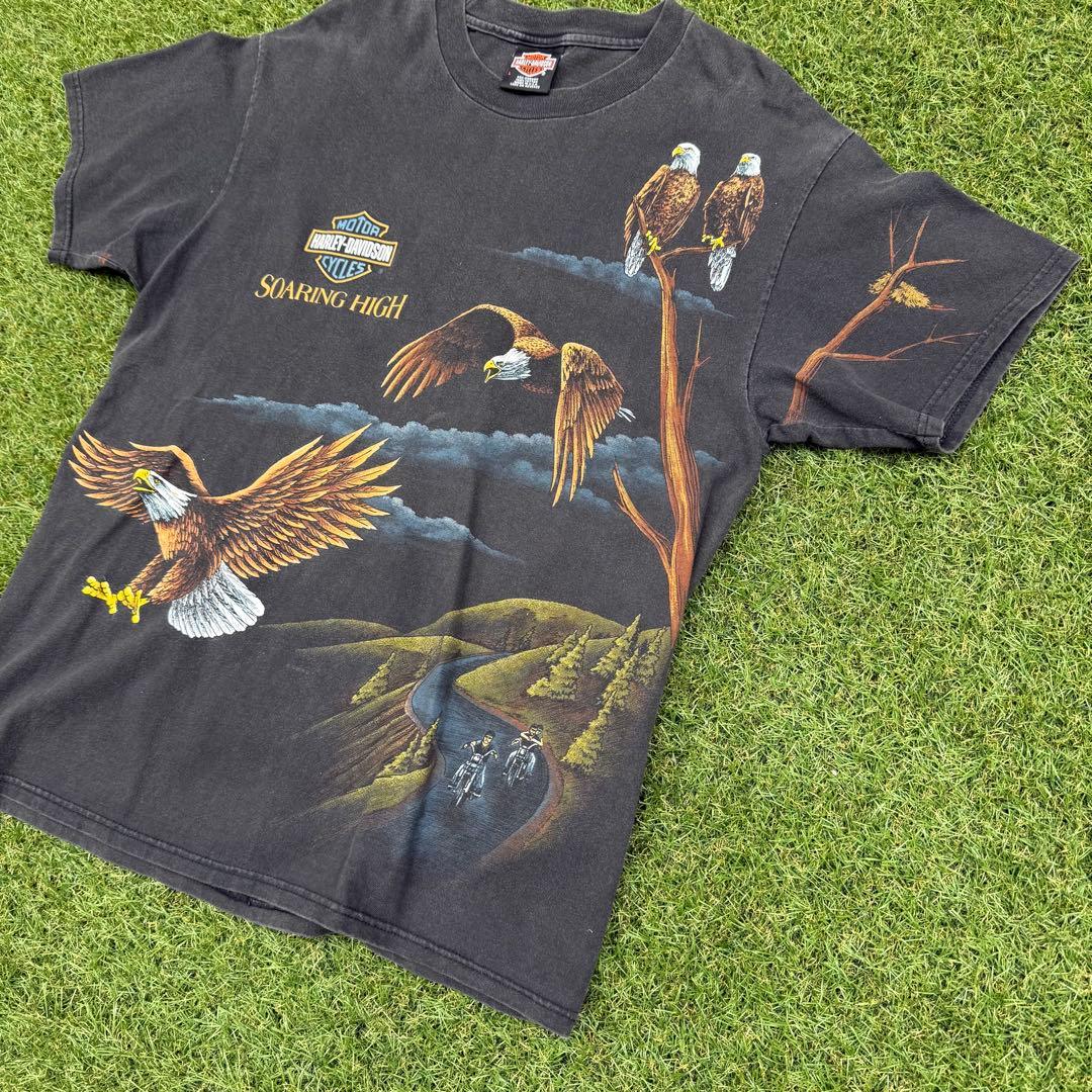 トップス 1170 Harley SOARING HIGH Eagle Tee Black