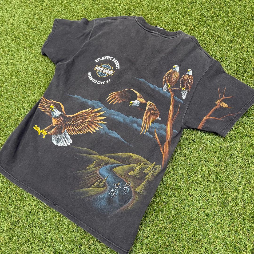 トップス 1170 Harley SOARING HIGH Eagle Tee Black
