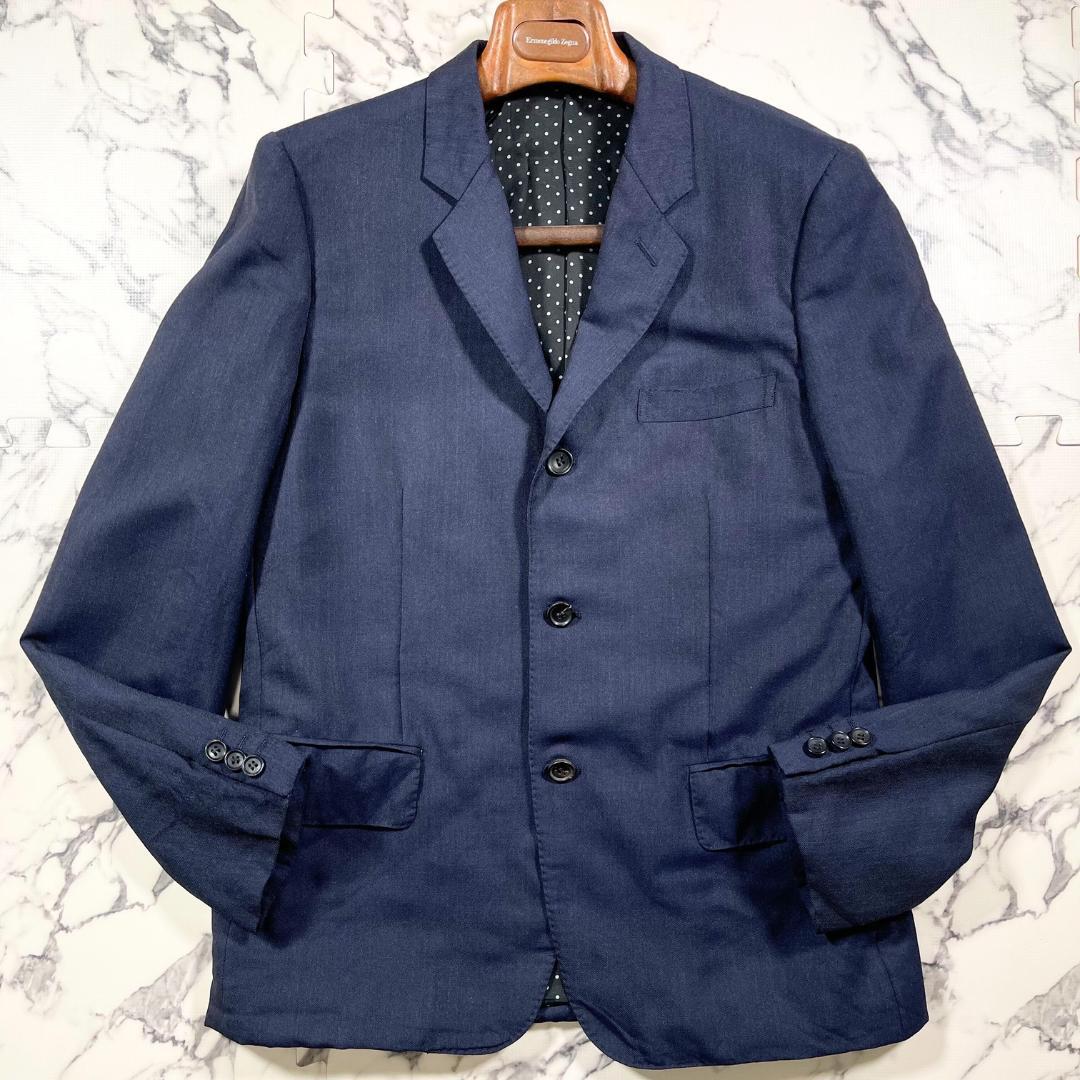 ✨裏地ドット柄✨Comme des Garçons テーラードジャケット紺 SM
