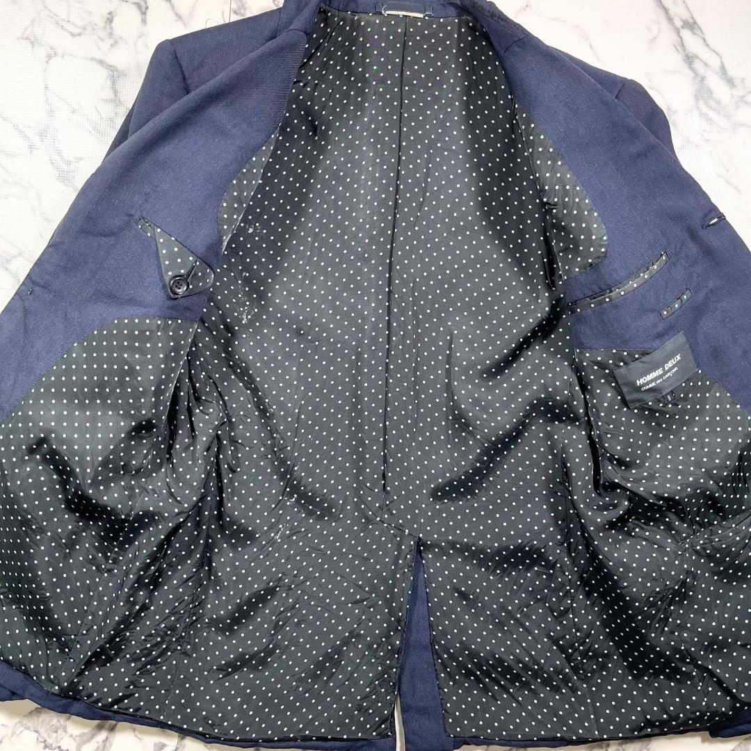 ✨裏地ドット柄✨Comme des Garçons テーラードジャケット紺 SM