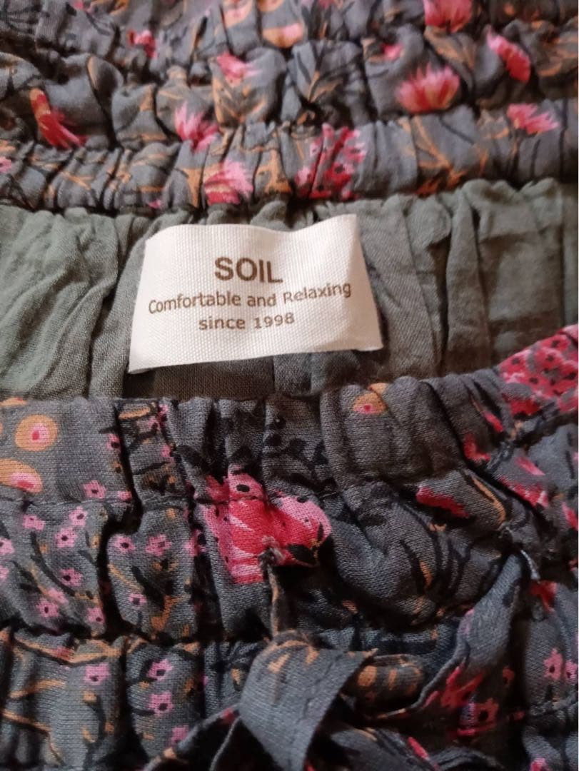SOILソイル　花柄ギャザースカート　北欧、暮らしの道具店メゾンドソイル　新品