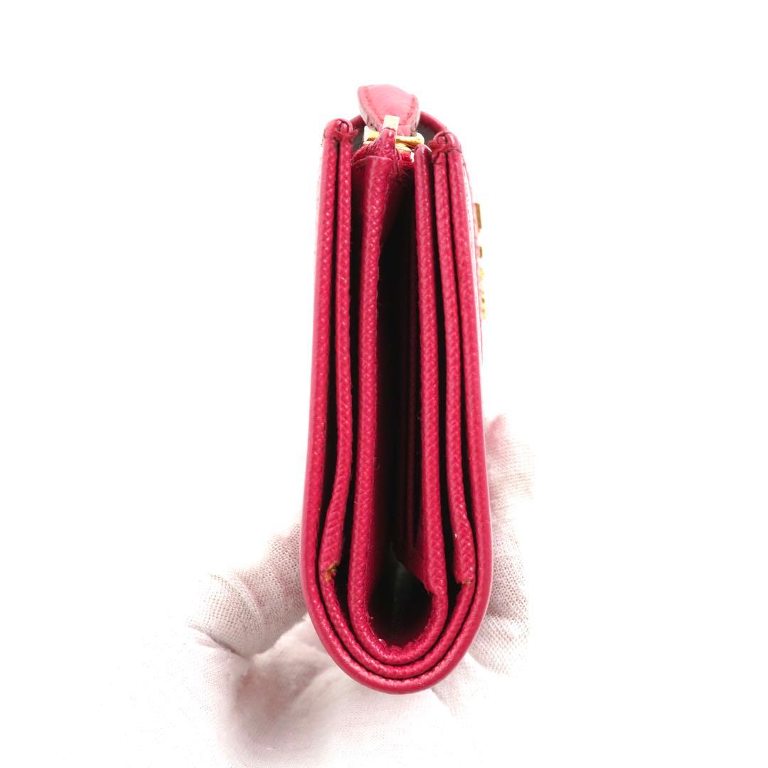 ✨未使用に近い✨　PRADA ミニ財布　サフィアーノ　アイコン　ベルト　二つ折り