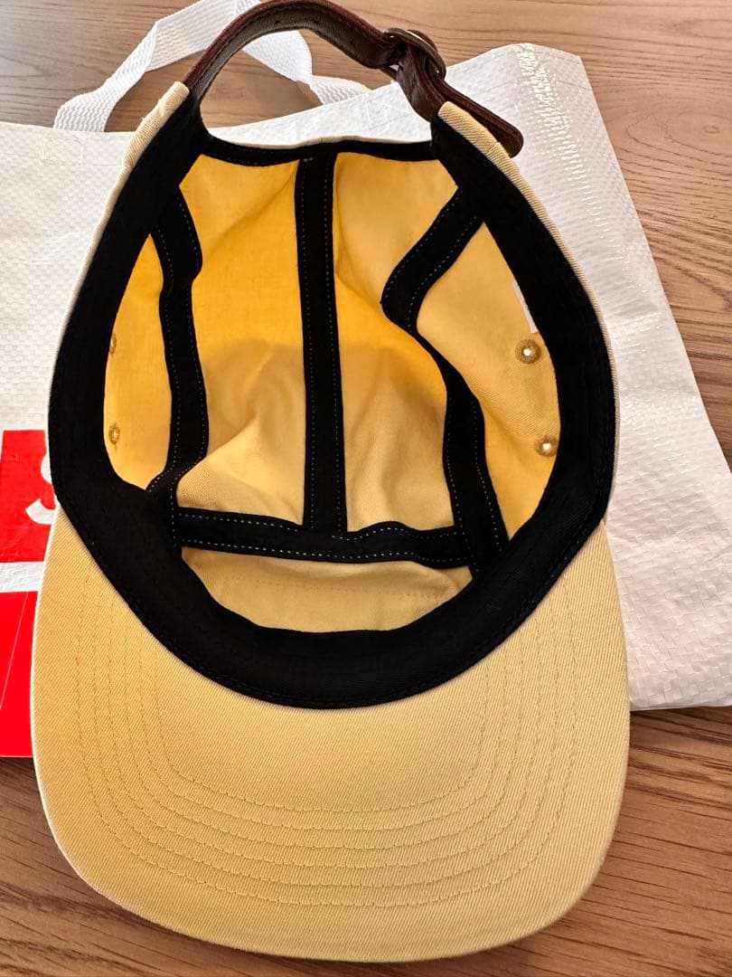 【MZN】Supreme イエロー キャップ　ステッカー、ショッパー付
