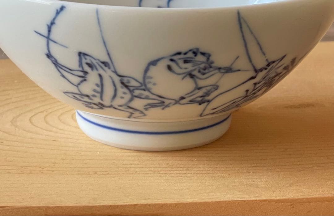 染付 鳥獣戯画 ごはん茶碗　5つ
