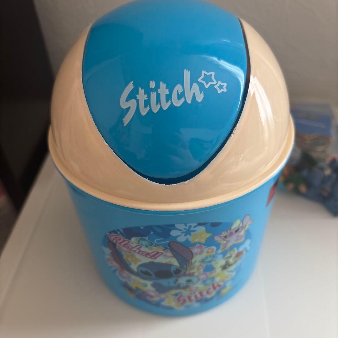 ディズニー　スティッチ　ストラップ　ミニゴミ箱　フィギュア　ステッカー