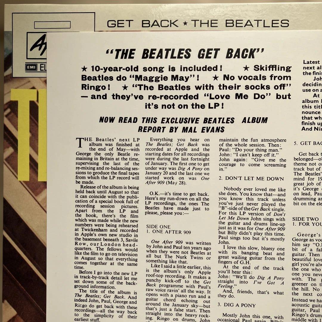 12インチ/THE BEATLES GET BACK