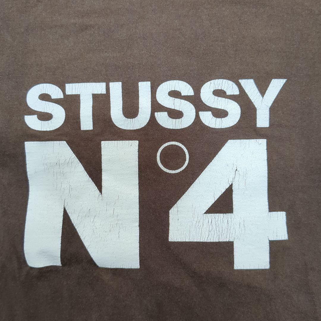 ✨90s！USA製！紺タグ✨old STUSSY NO4 短丈Tシャツ S 茶