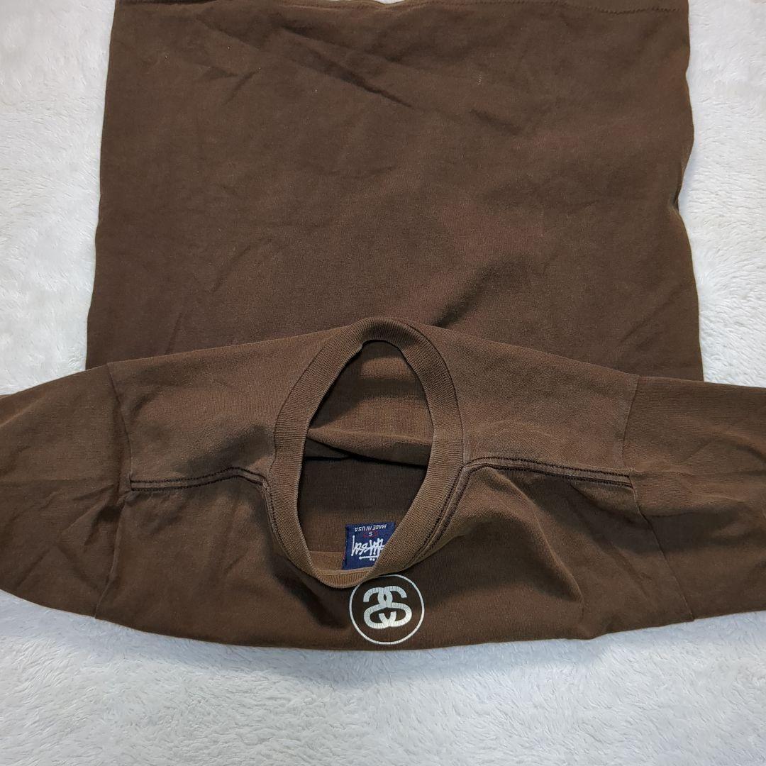 ✨90s！USA製！紺タグ✨old STUSSY NO4 短丈Tシャツ S 茶