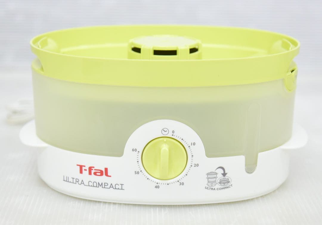 未使用 電気蒸し器 T-fal ウルトラコンパクト ライム VC106270