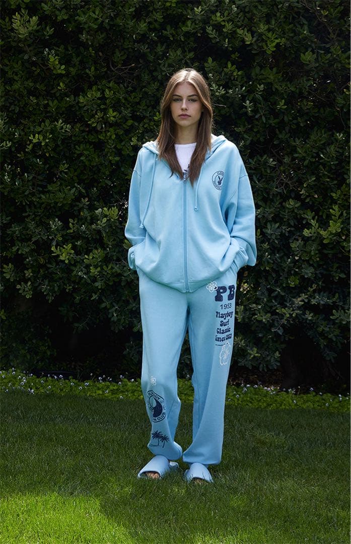♡PLAYBOY♡コラボ限定品 アイスブルー 水色　パーカー セットアップ