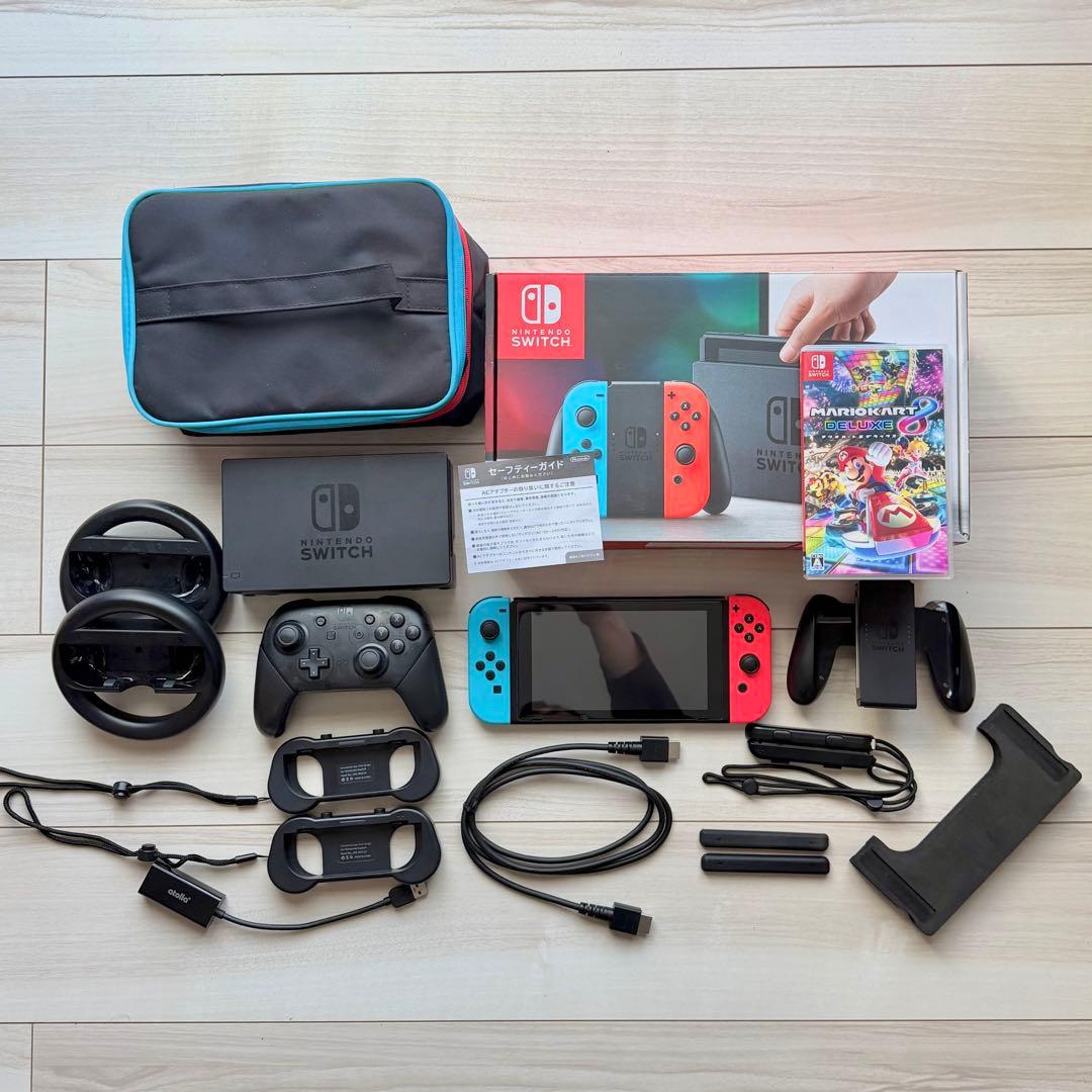 即発送★Nintendo Switch ブルー/レッド プロコン マリオカート