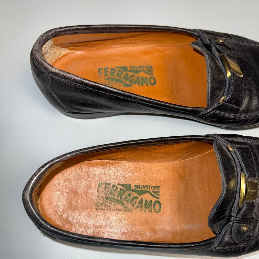 SALVATORE FERRAGAMO メンズモカシン 7 1/2 黒