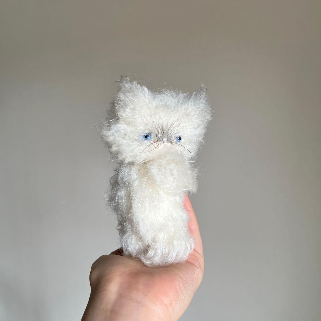 ラグドール　モヘア　猫　ハンドメイド　ぬいぐるみ　作家　テディベア　アートドール