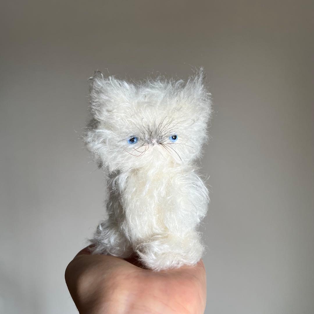 ラグドール　モヘア　猫　ハンドメイド　ぬいぐるみ　作家　テディベア　アートドール
