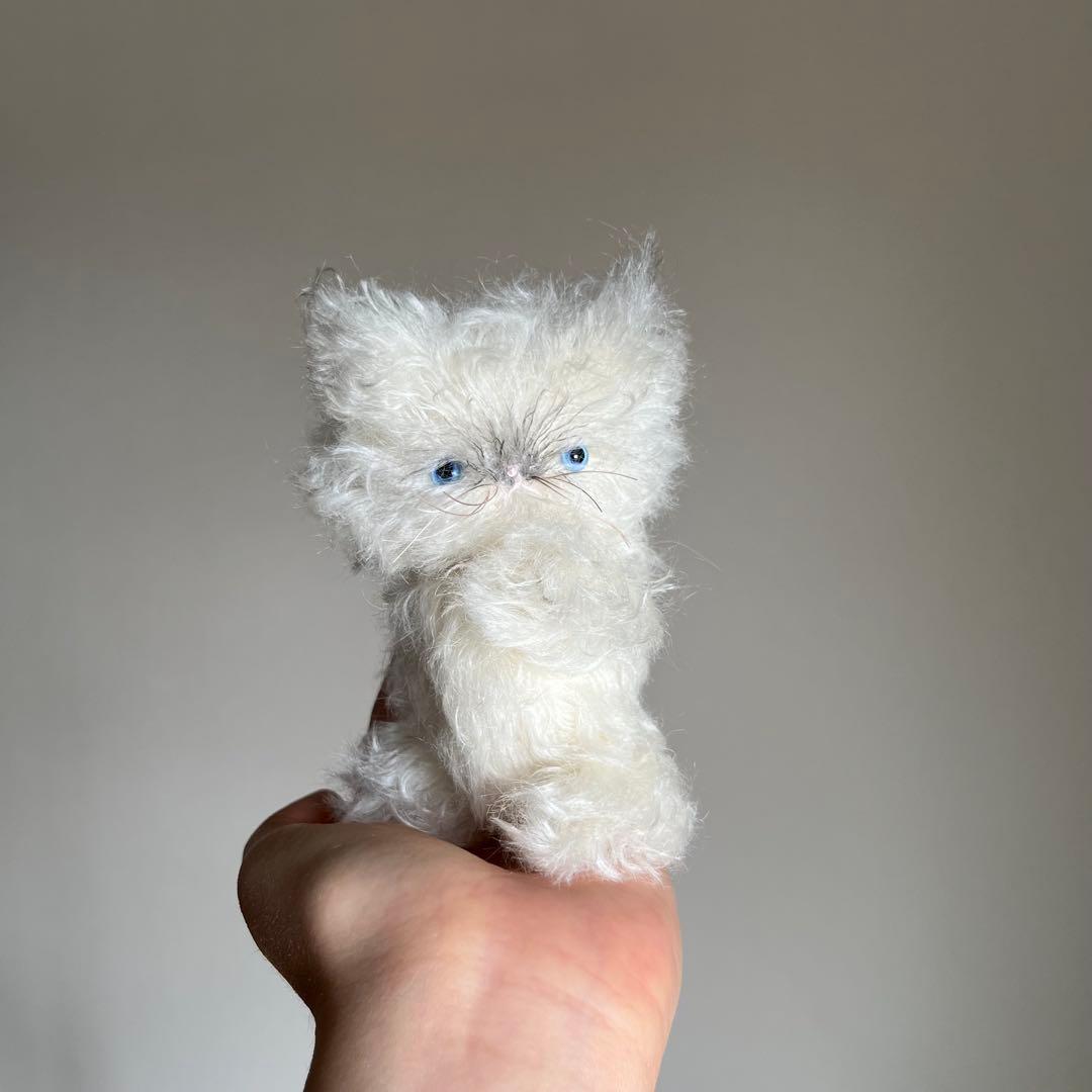 ラグドール　モヘア　猫　ハンドメイド　ぬいぐるみ　作家　テディベア　アートドール