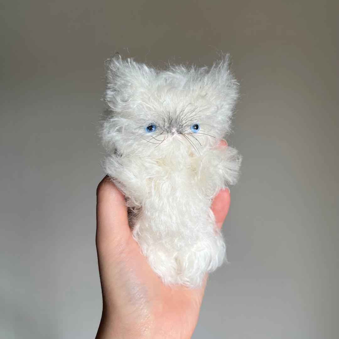 ラグドール　モヘア　猫　ハンドメイド　ぬいぐるみ　作家　テディベア　アートドール