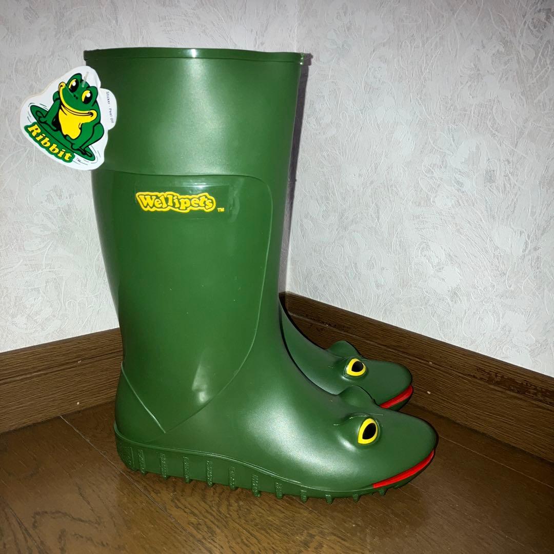 新品 Wellipets ウェリペッツ 廃盤 カエル レインブーツ 21.5cm