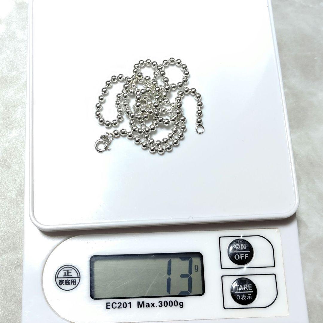 即日発送★silver925★本物Sterlingボールチェーン 50cm燻なし