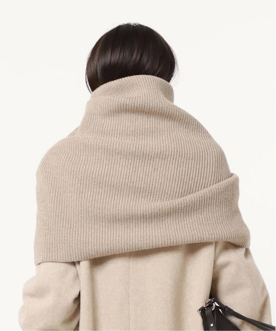 ［美品］AP STUDIO 23SS リブニットケープ スヌード カシミヤ混
