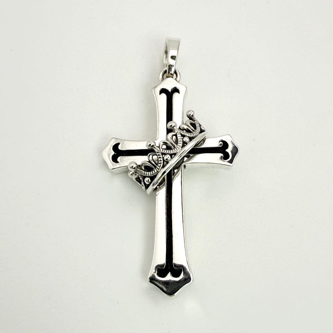 ◆【Justin Davis】CROSS WITH CROWN ペンダント