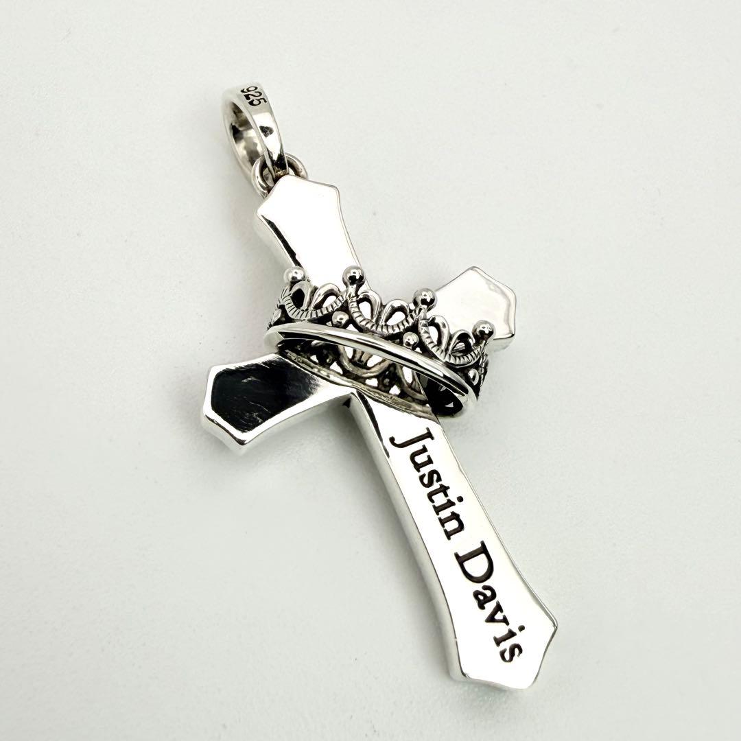 ◆【Justin Davis】CROSS WITH CROWN ペンダント