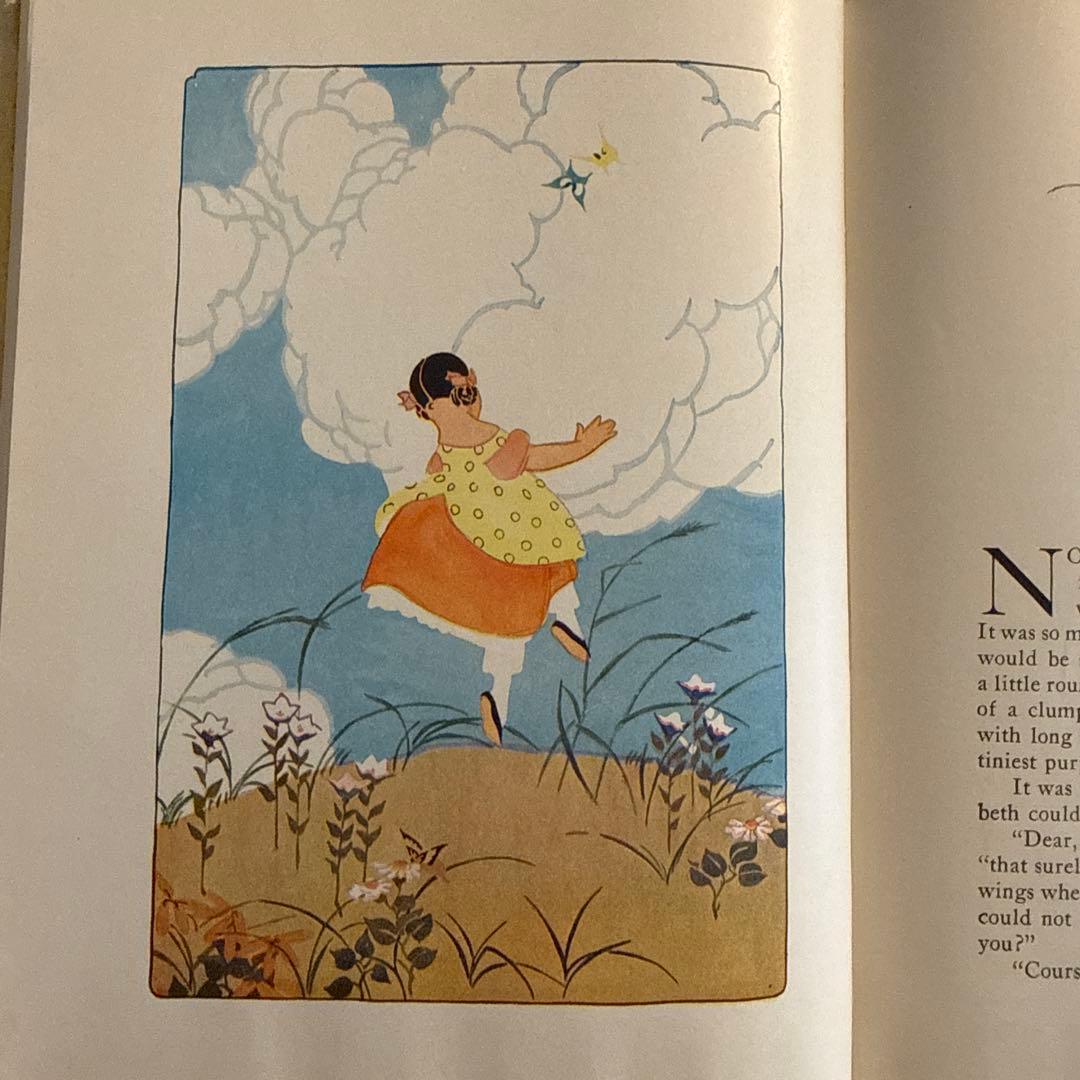 1935年アンティーク美しい挿絵の児童書　洋書　絵本ジャンクジャーナル素材　古書
