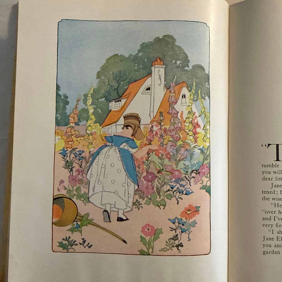 1935年アンティーク美しい挿絵の児童書　洋書　絵本ジャンクジャーナル素材　古書