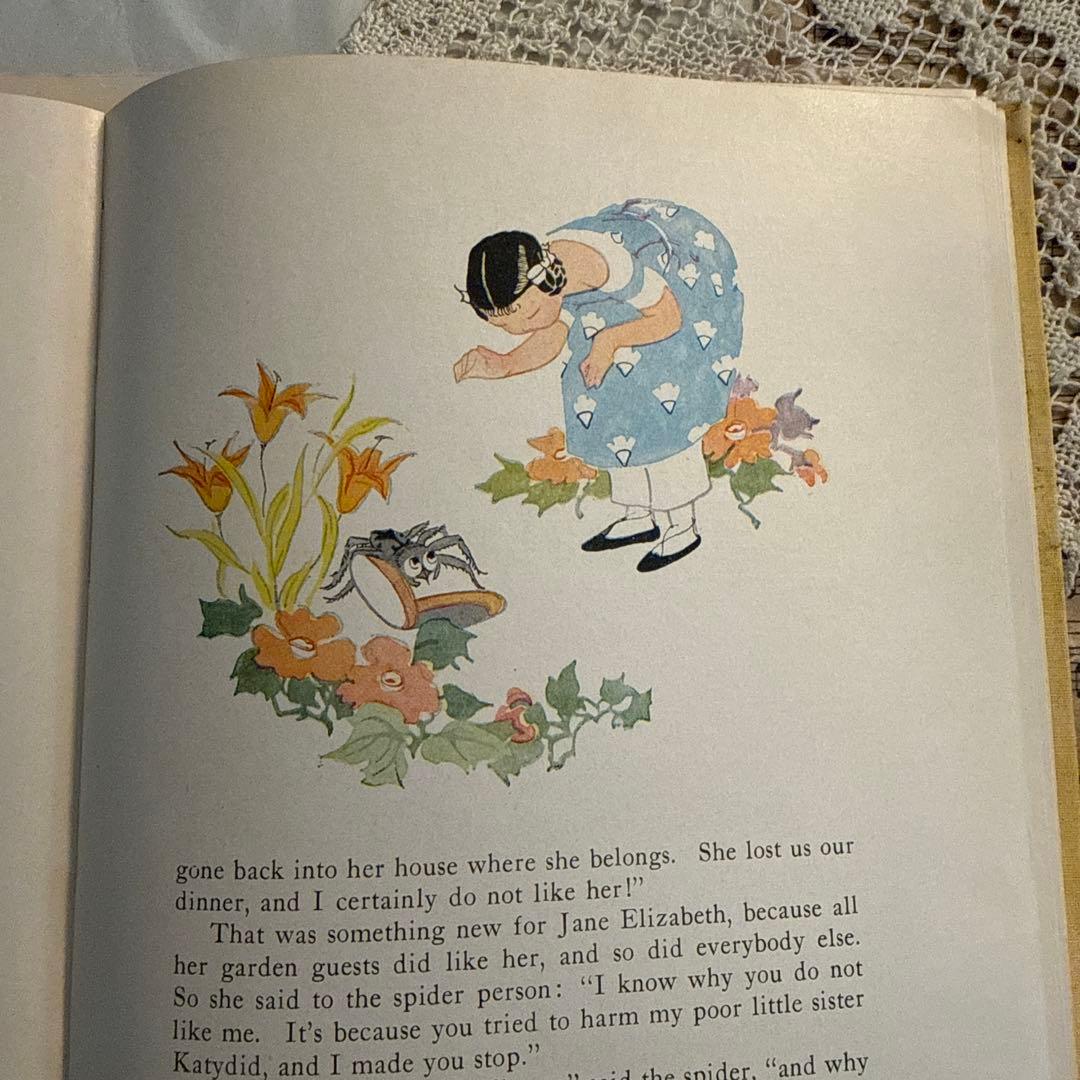 1935年アンティーク美しい挿絵の児童書　洋書　絵本ジャンクジャーナル素材　古書