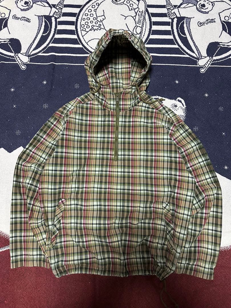 90s eddie bauer コットンアノラックパーカー　マドラスチェック