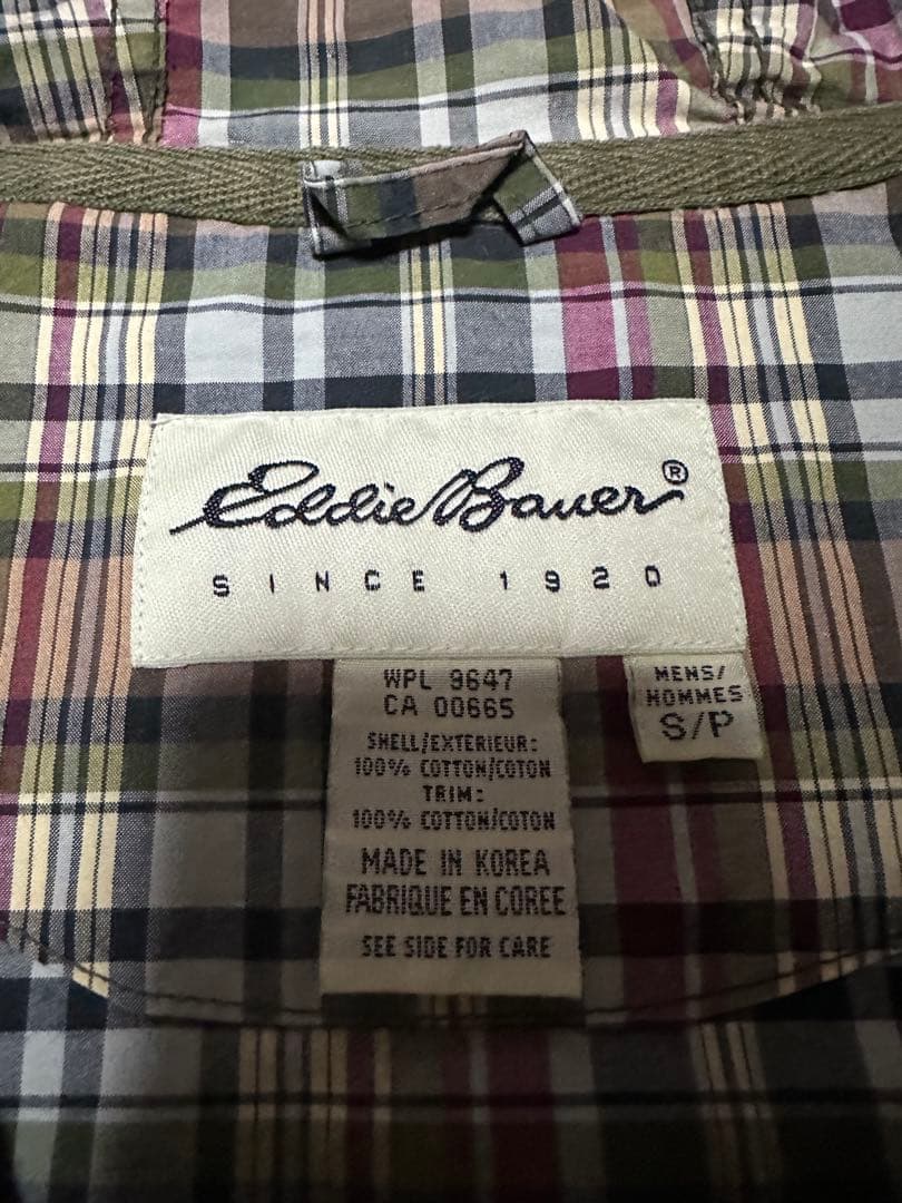 90s eddie bauer コットンアノラックパーカー　マドラスチェック